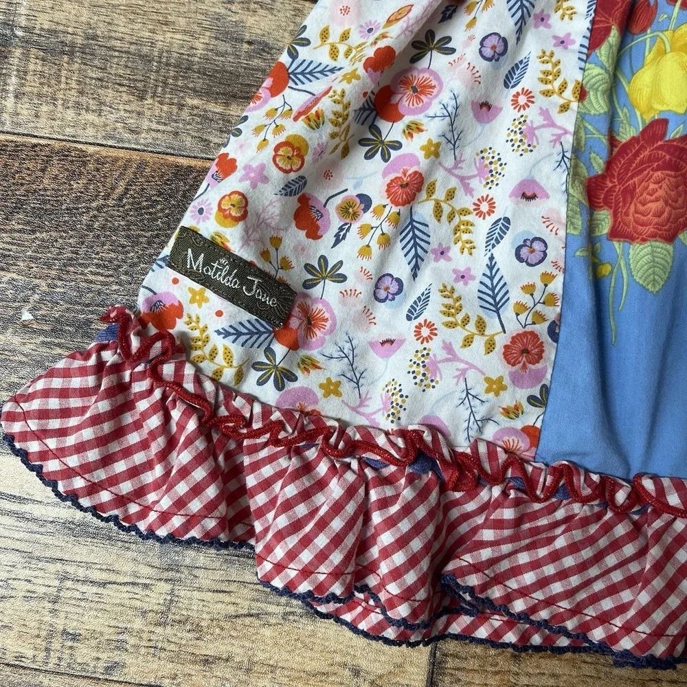 Matilda Jane Patchwork Ruffle Dress Baby Girl 18-24m In the Stars July 4th